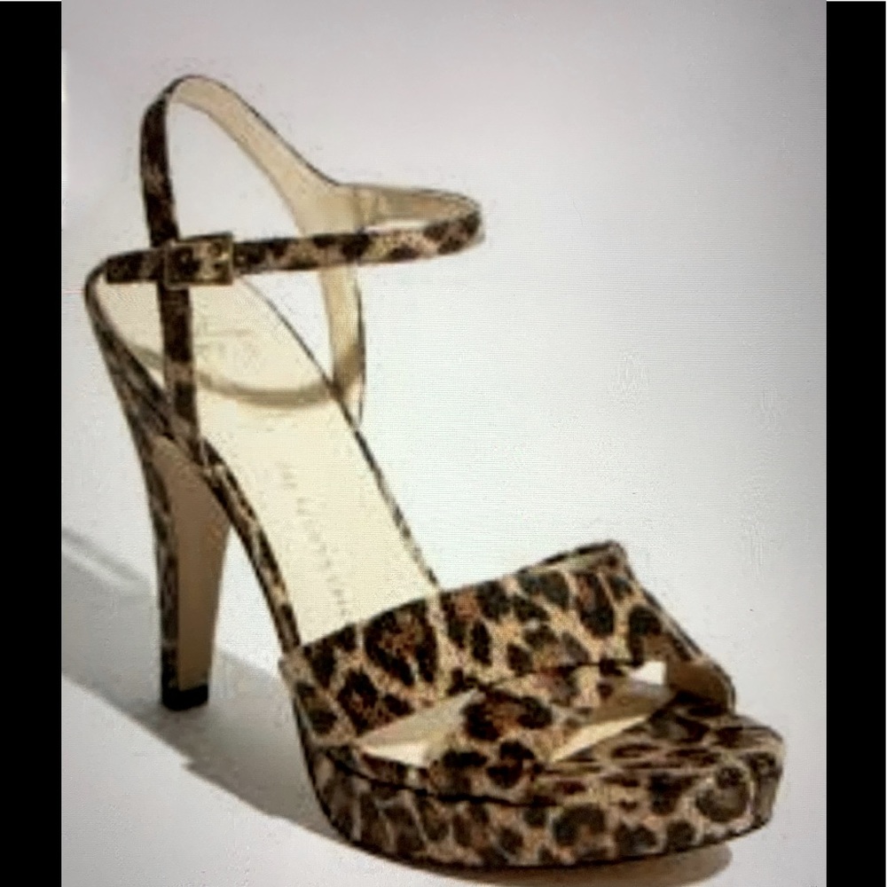FRANCO SARTO LEOPARD PRINT PLATFORM HEELS
